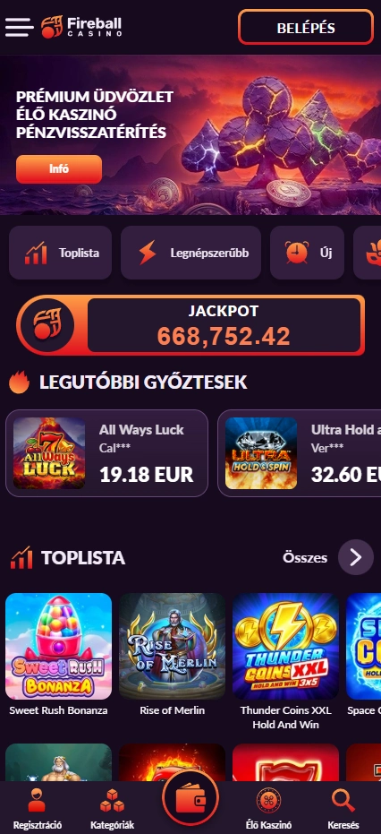 Fireball Casino mobilon